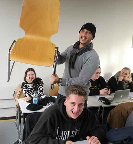 Giacomo in der Vorlesung